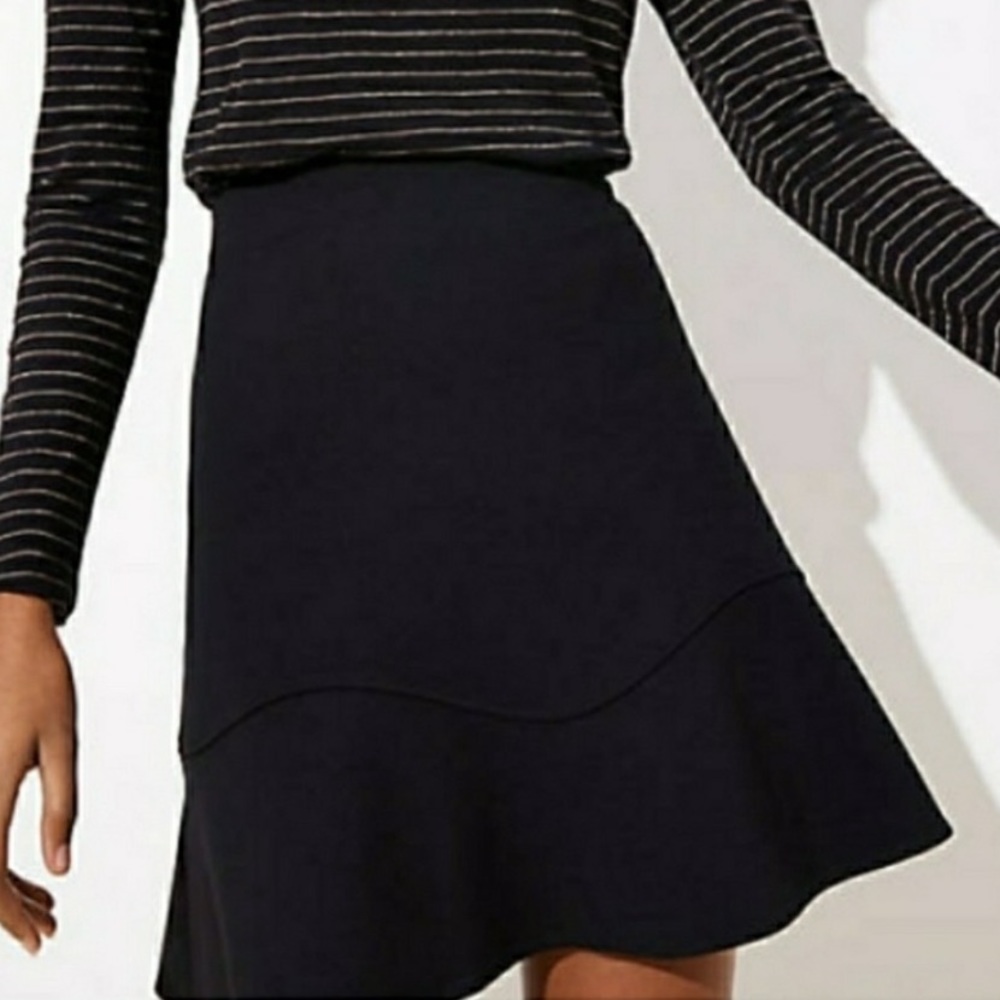 Loft flouncy black skirt